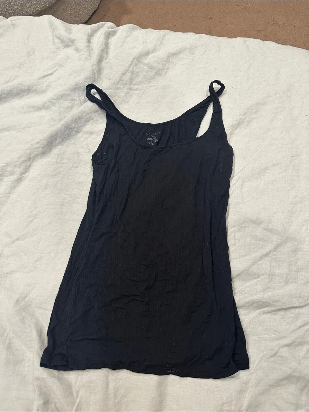 Negative whipped Black Ribbed Tank - Picture 3 of 5